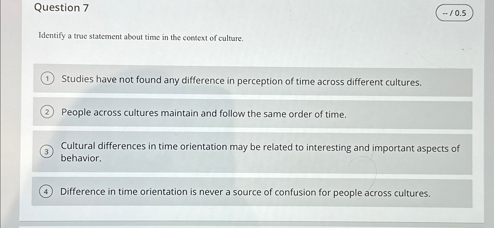 Solved Question 7-10.5Identify a true statement about time | Chegg.com