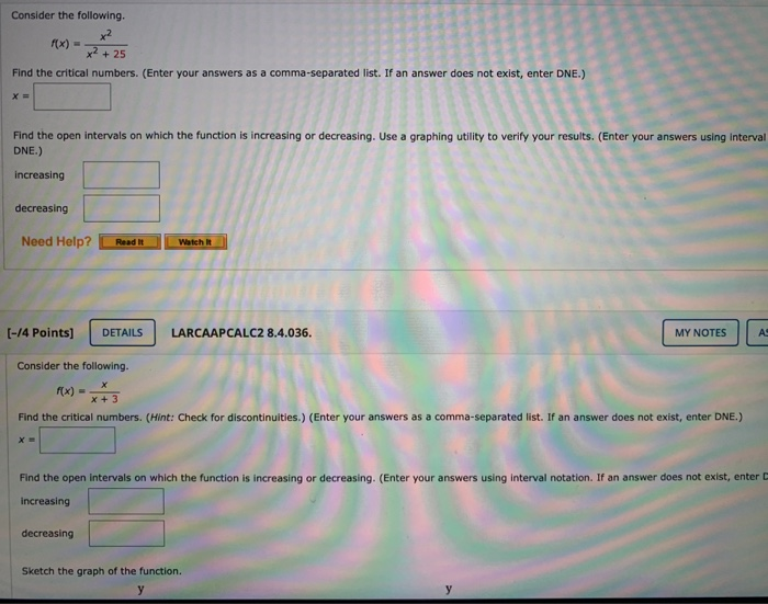 Solved Consider the following. x2 f(x)= x2 + 25 Find the | Chegg.com