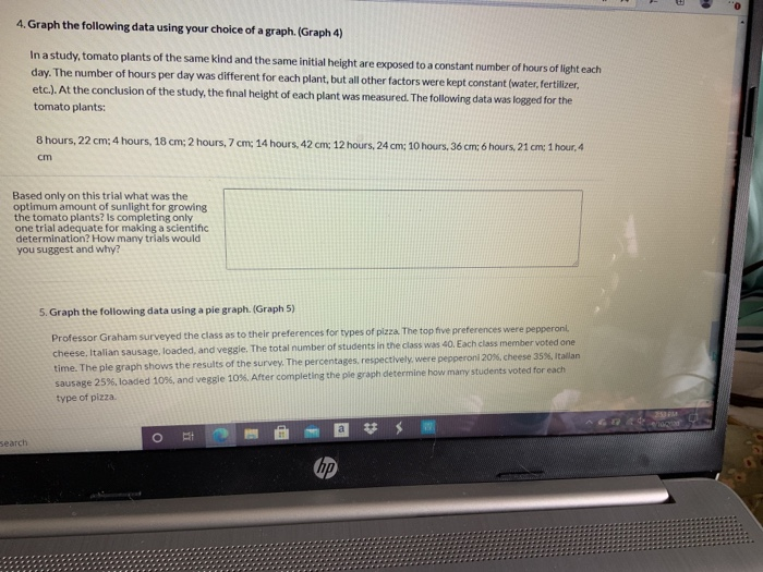 Solved 4. Graph the following data using your choice of a | Chegg.com
