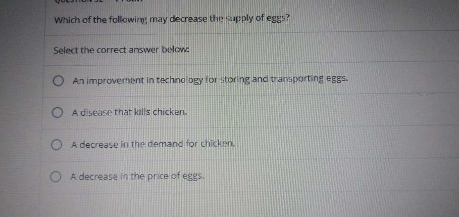 Solved Which of the following may decrease the supply of | Chegg.com