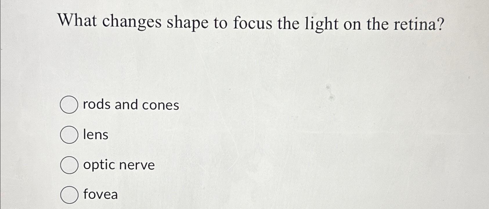 what happens when the lens focuses light in front of the retina