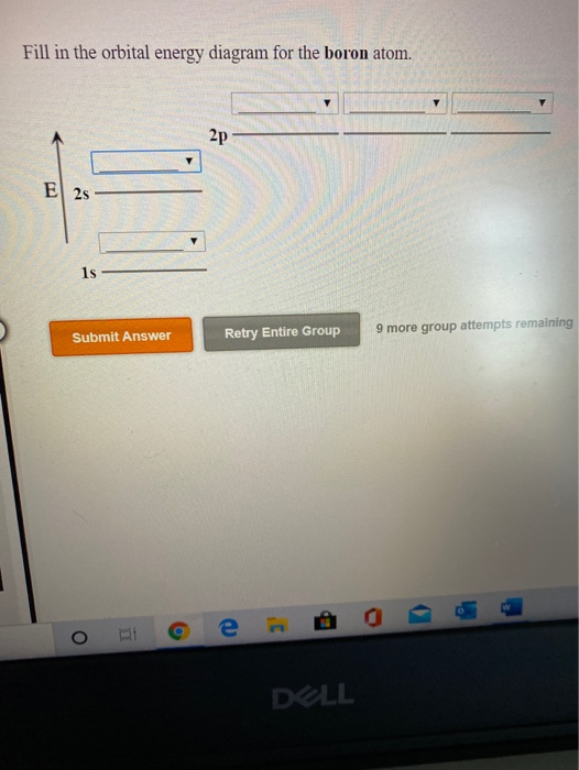 Solved Fill in the orbital energy diagram for the boron | Chegg.com