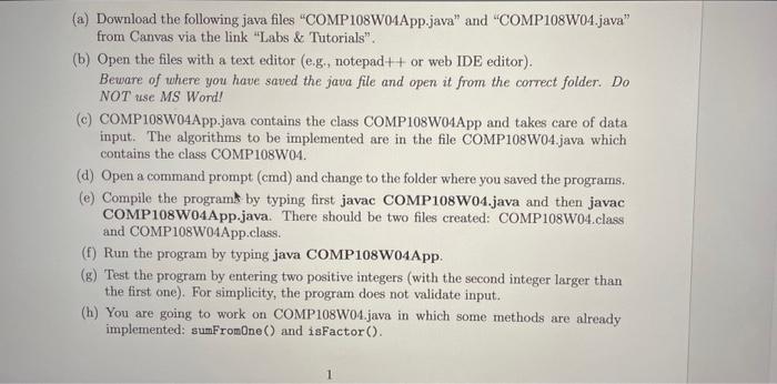 Solved (a) Download the following java files | Chegg.com
