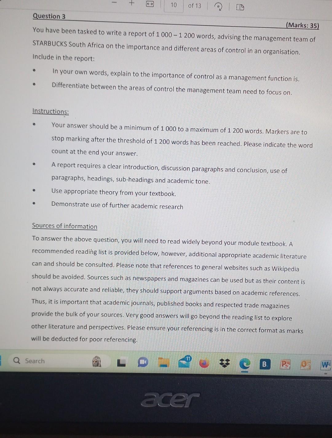 Solved (Marks: 35) You have been tasked to write a report of | Chegg.com