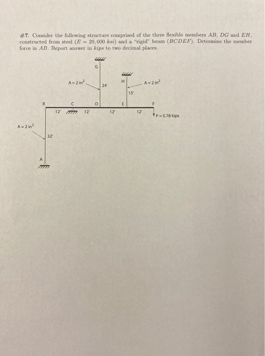 Solved #7. Consider The Following Structure Comprised Of The | Chegg.com