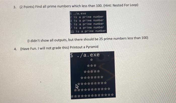 Solved 3. (2 Points) Find all prime numbers which less than | Chegg.com