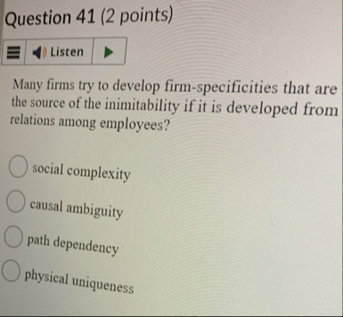Solved Question 41 (2 ﻿points) Many firms try to develop | Chegg.com