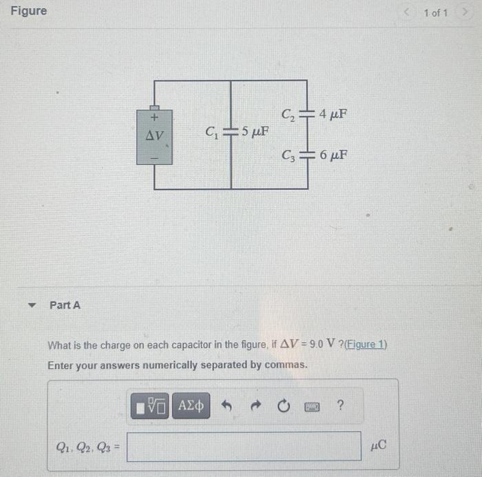 Solved What Is The Charge On Each Capacitor In The Figure, | Chegg.com