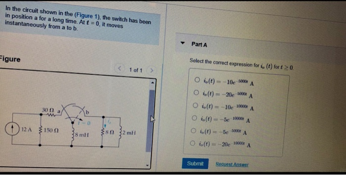 Solved In the circuit shown in the (Figure 1), the switch | Chegg.com