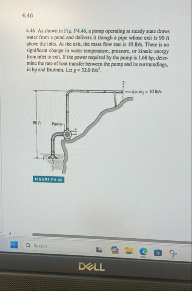 Solved 4.464.46 As shown in Fig. P4.46, a pump operating at | Chegg.com