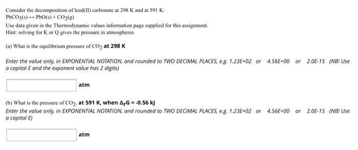 Solved Selected Thermodynamic Values And Information Page Chegg Com