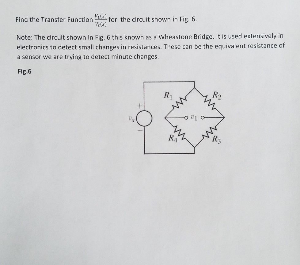 Solved Find the Transfer Function Vis) for the circuit shown | Chegg.com