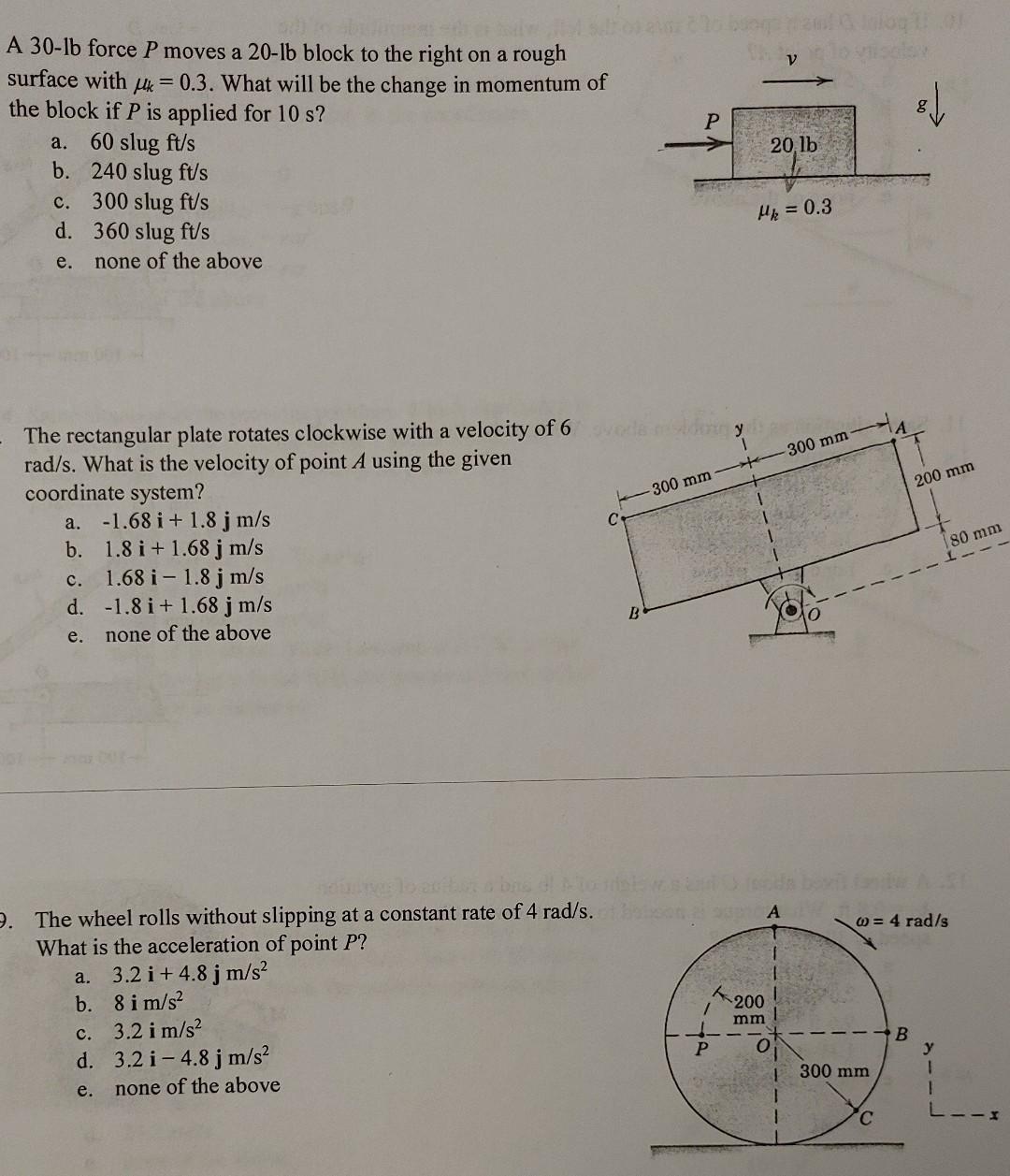 Solved A 30 -lb Force P Moves A 20 -lb Block To The Right On | Chegg.com