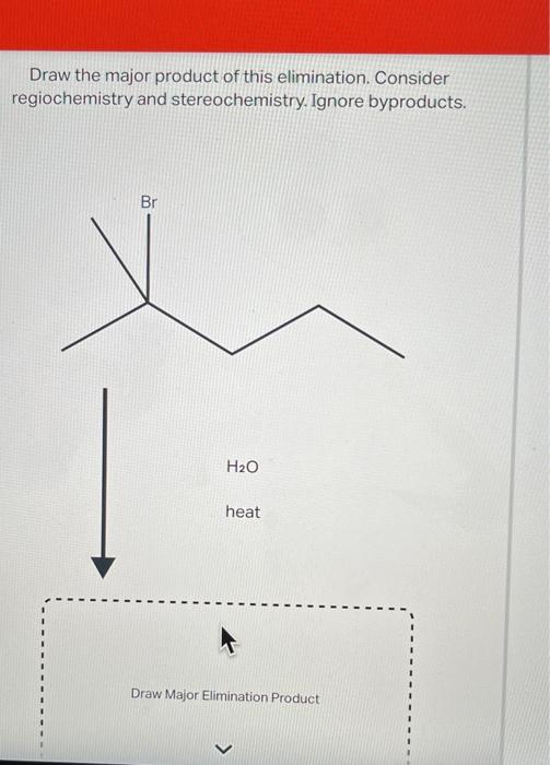 Draw the major product of this elimination. Consider regiochemistry and stereochemistry. Ignore byproducts.