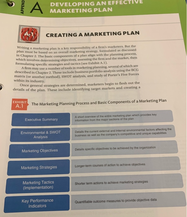 Solved You are to work as a team to develop a Marketing Plan | Chegg.com