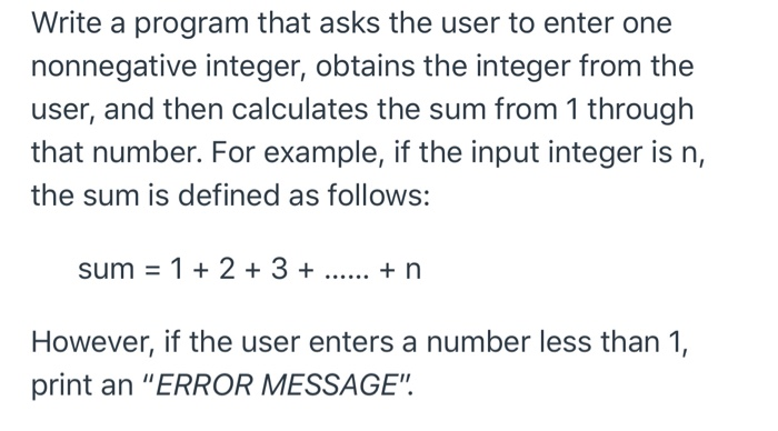 Solved Write a program that asks the user to enter one | Chegg.com