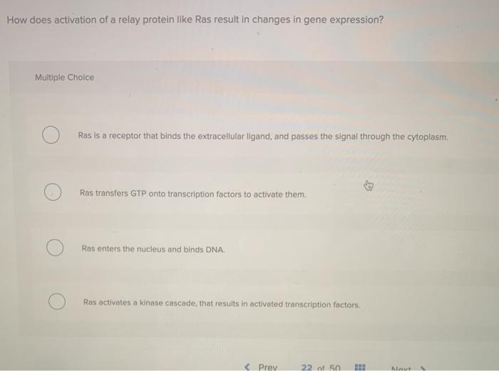Solved How does activation of a relay protein like Ras