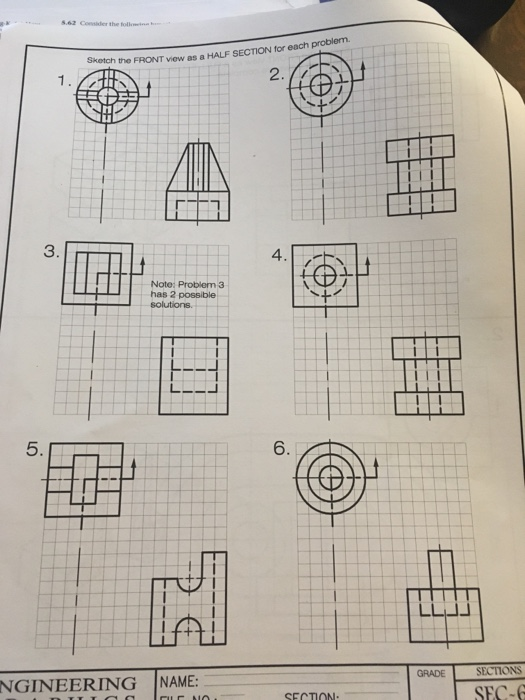 Solved s.62 Consider the followt Sketch the FRONT view as a | Chegg.com