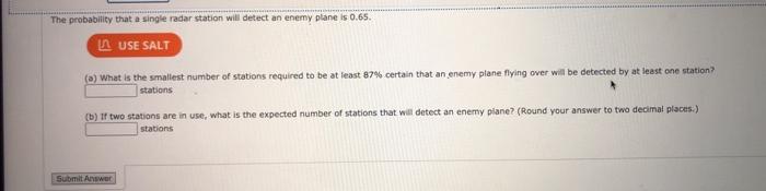 Solved The probability that a single radar station will | Chegg.com
