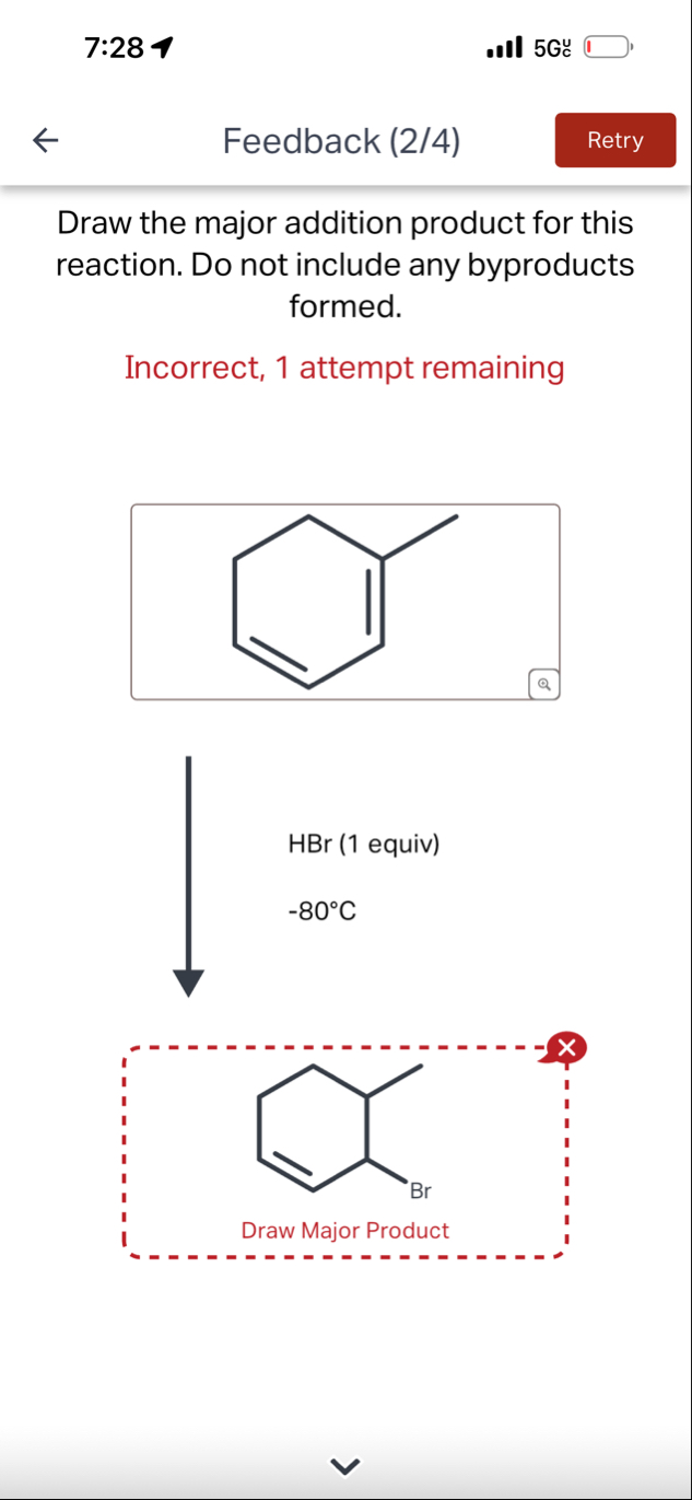 Solved 7:285GcuFeedback (2/4)Draw the major addition | Chegg.com