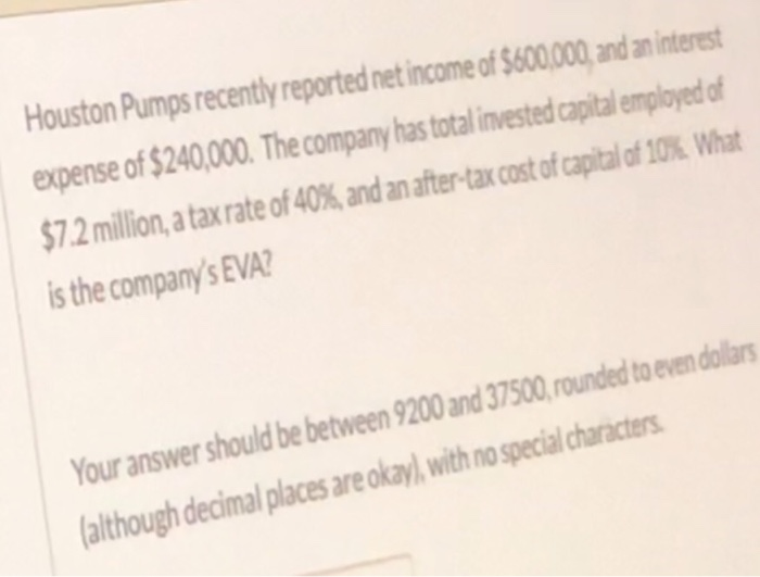 Solved Houston Pumps recently reported net of