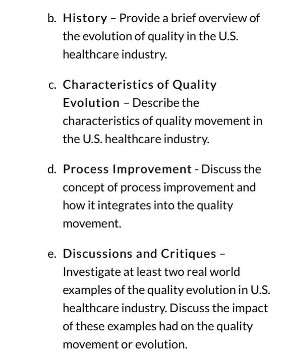 Solved B. History - Provide A Brief Overview Of The | Chegg.com