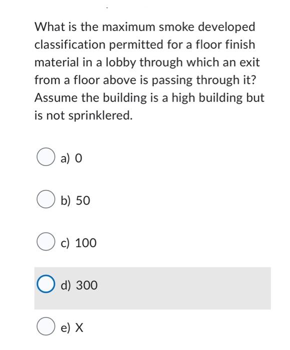 Solved What is the maximum smoke developed classification | Chegg.com
