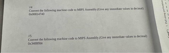 Solved //4 Convert the following machine code to MIPS | Chegg.com