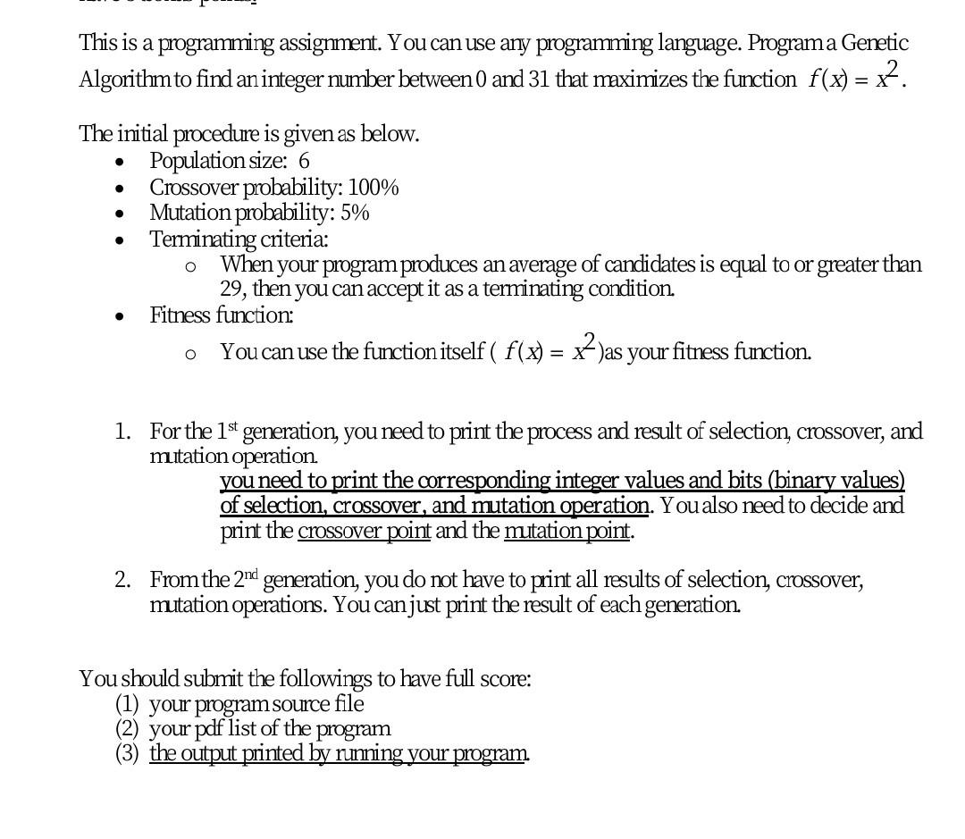 Solved This is a programming assignment. You can use any | Chegg.com
