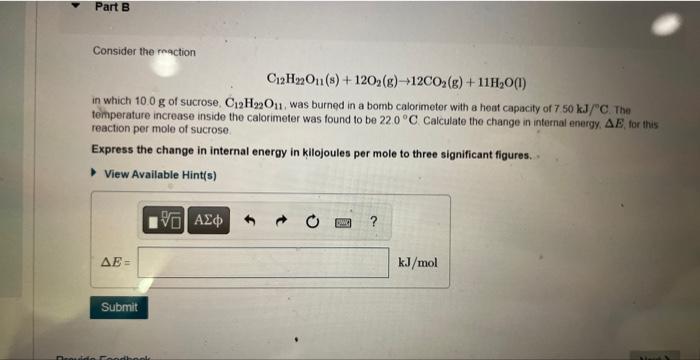 Solved Consider the maction C12H22O11( s)+12O2( g)→12CO2( | Chegg.com