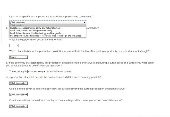 Solved Refer to the following production possibilities table | Chegg.com