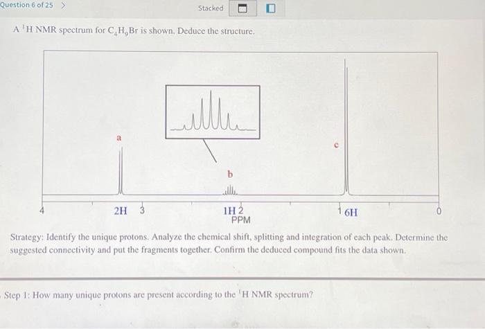 Solved A H Nmr Spectrum For C H Br Is Shown Deduce The Chegg Com