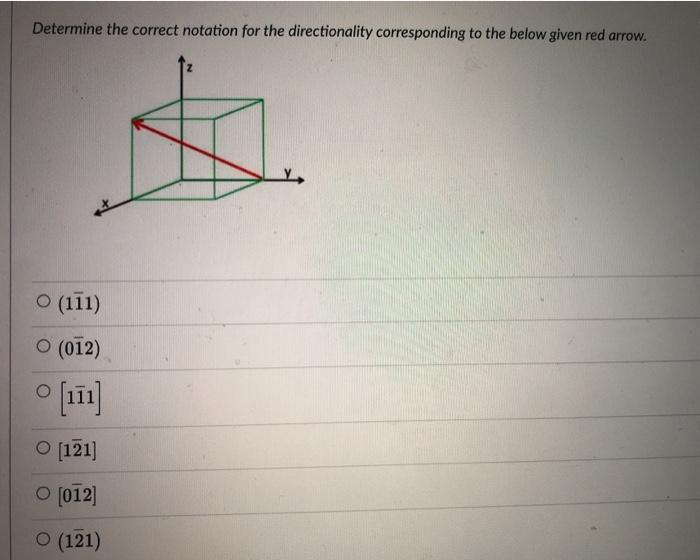 Solved Determine the correct notation for the directionality | Chegg.com