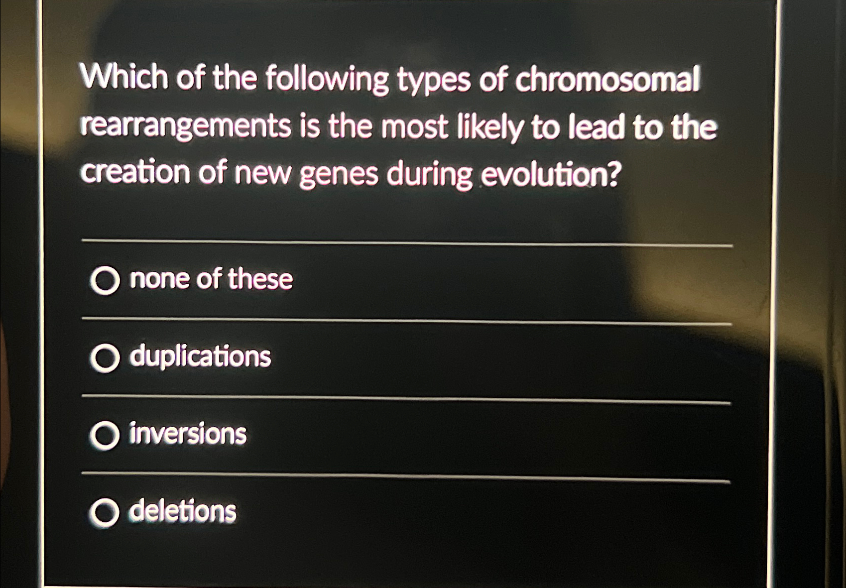 Solved Which of the following types of chromosomal | Chegg.com