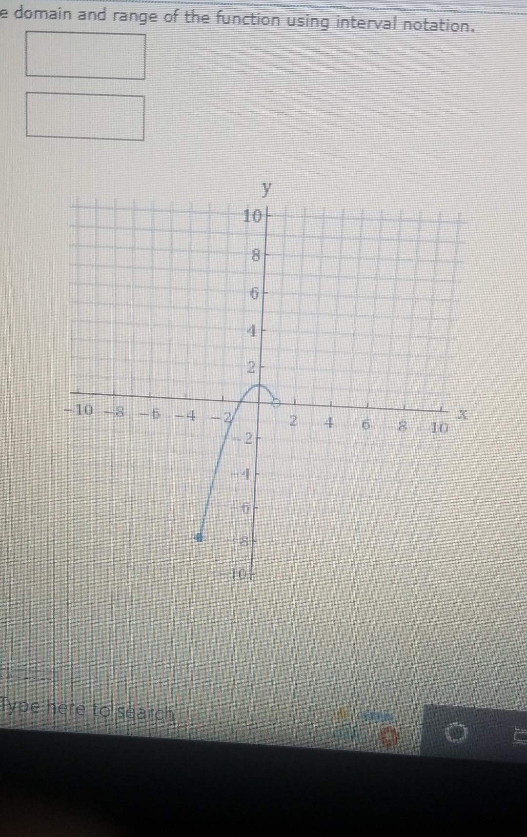 Solved write the domain and range of the function using | Chegg.com