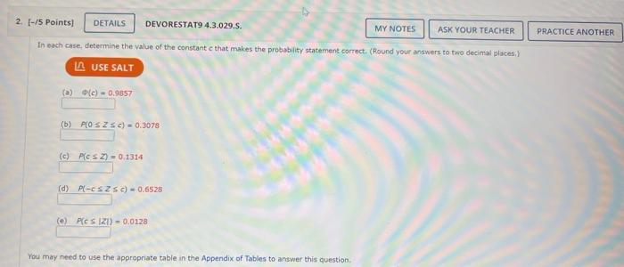 Solved In each case, determine the value of the constant e | Chegg.com