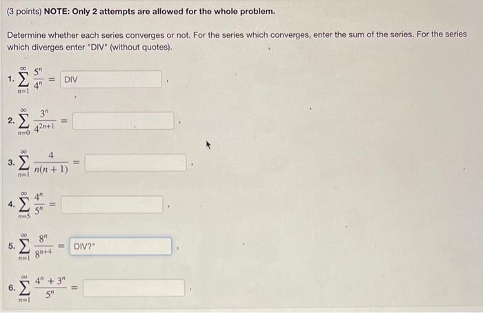 Solved (3 points) NOTE: Only 2 attempts are allowed for the | Chegg.com