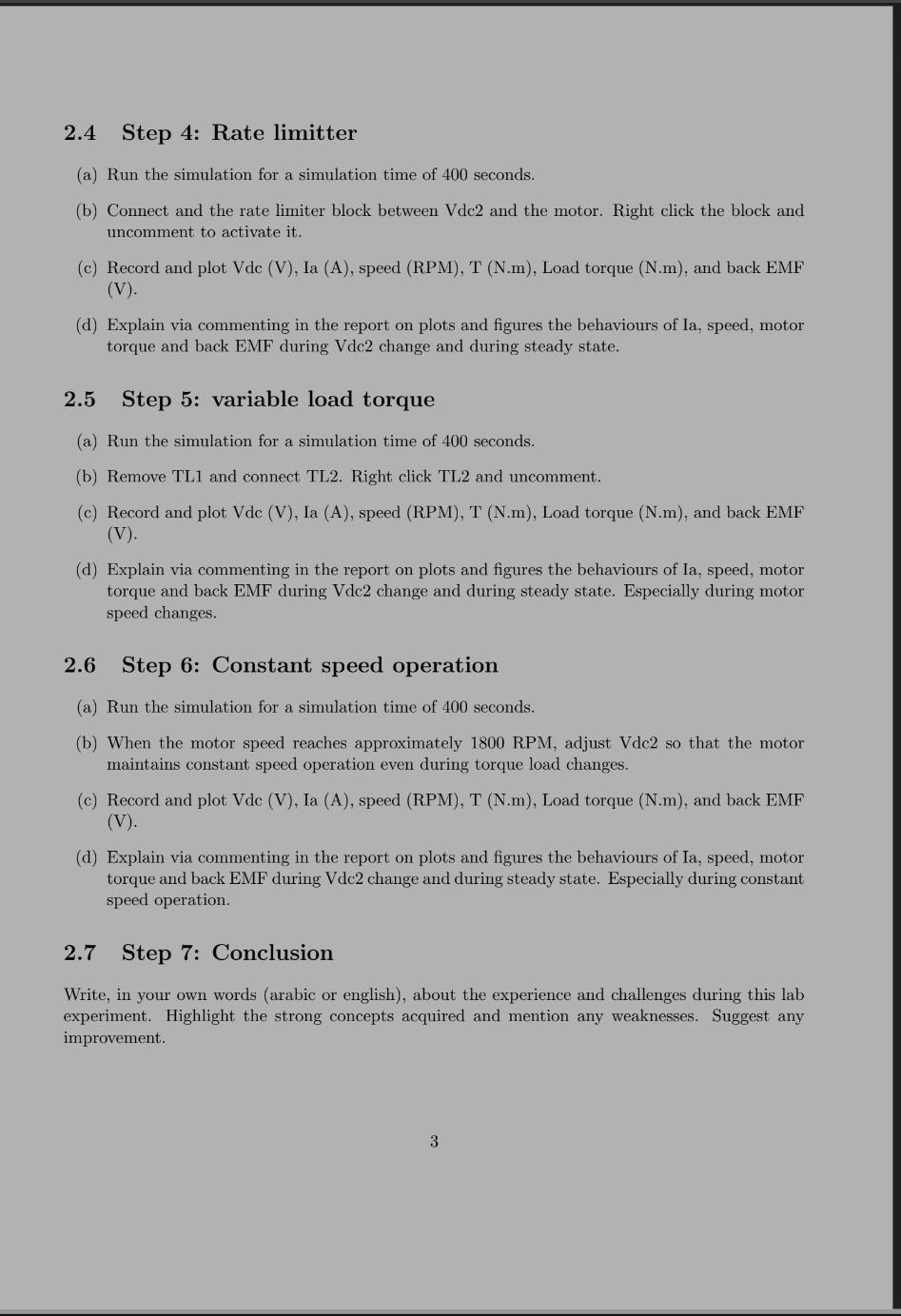 2.4 Step 4: Rate limitter (a) Run the simulation for | Chegg.com