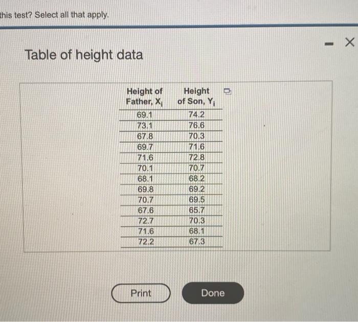 Solved K Cattiots ies B.ivin Tabie of height data Priat −x | Chegg.com