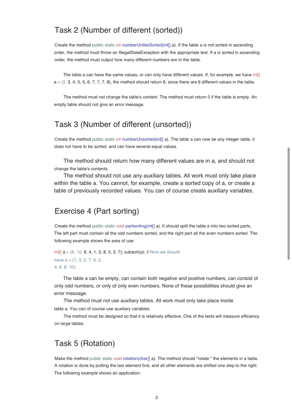Solved Task 2 (Number of different (sorted))Create the | Chegg.com