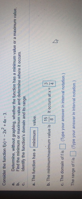 Solved Consider The Function F X 2x2 4x 3