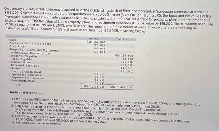 Solved] Pirate Company acquired all of the oustanding stock of ship inc.  On