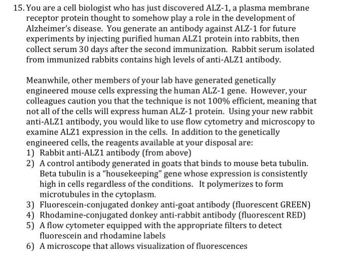 Solved 5. You are a cell biologist who has just discovered | Chegg.com