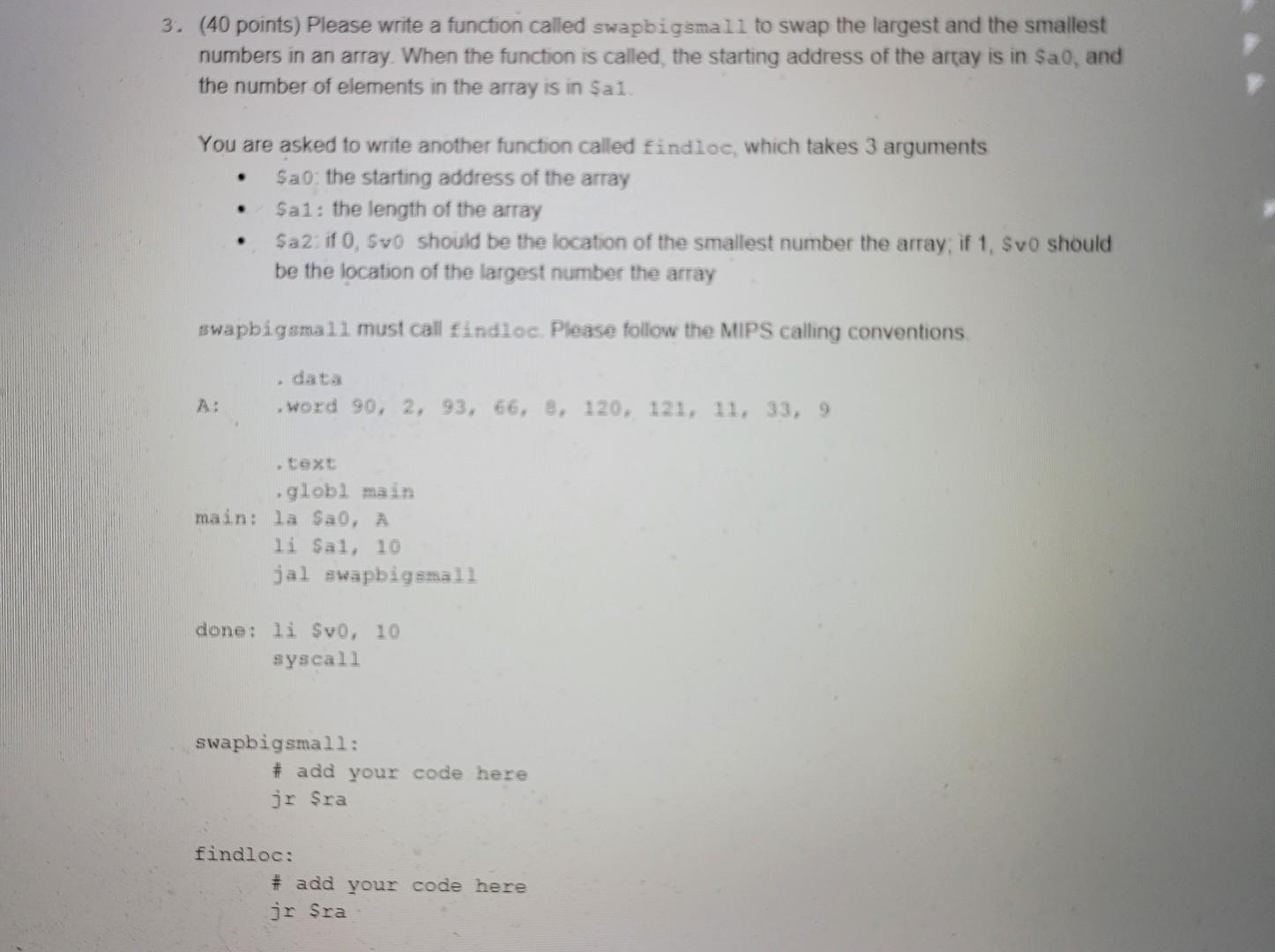 Solved 3. (40 points) Please write a function called | Chegg.com
