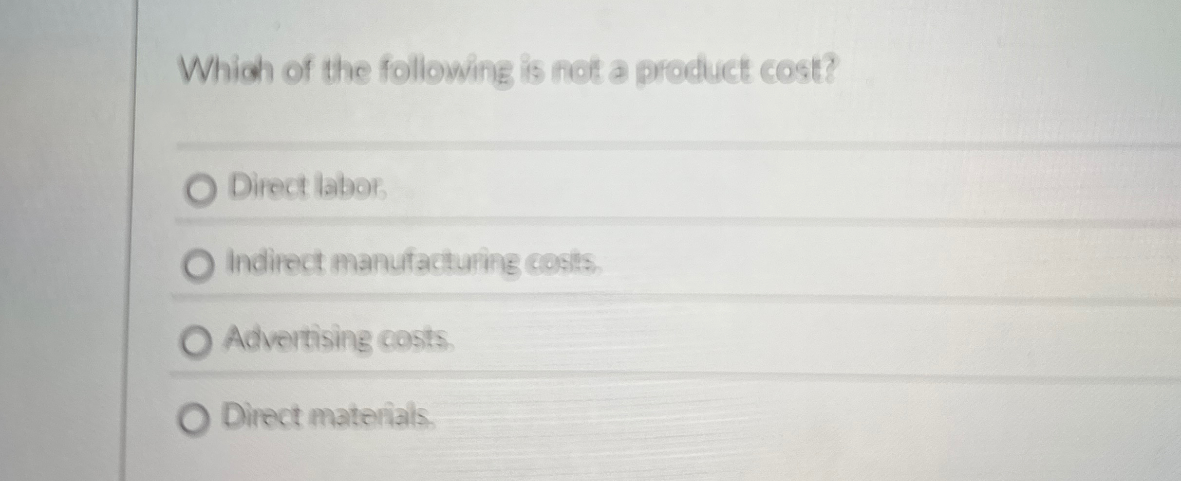 Solved Whish of the following is not a product cost?Direct | Chegg.com