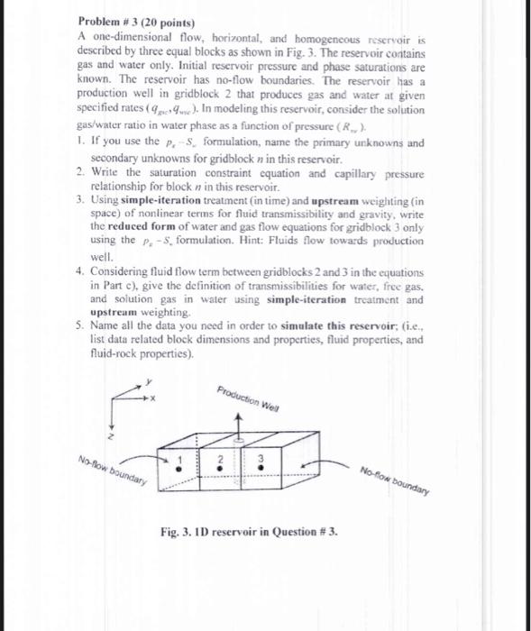 Problem # 3 (20 points) A one-dimensional flow, | Chegg.com