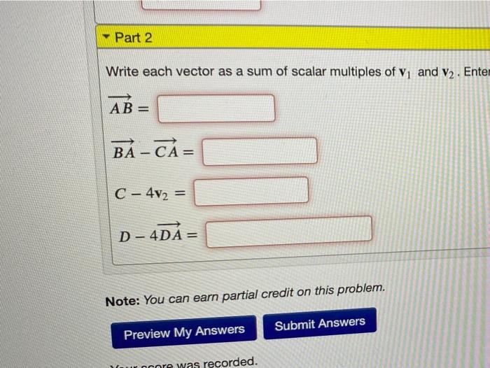 Solved (1 point) The figure below shows four named points A, | Chegg.com