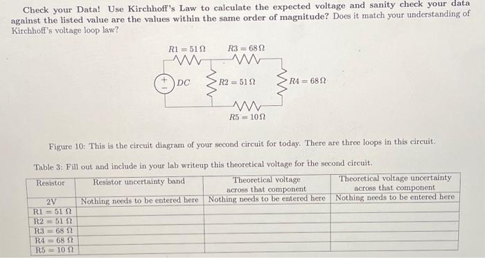 Solved Check Your Data! Use Kirchhoff's Law To Calculate The | Chegg.com