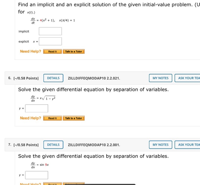 Solved Find an implicit and an explicit solution of the | Chegg.com