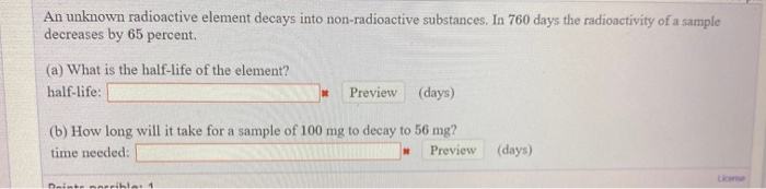 Solved An unknown radioactive element decays into | Chegg.com